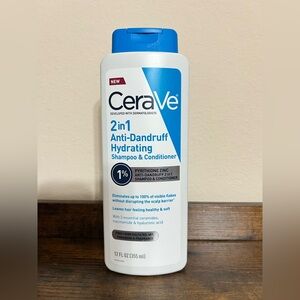 CeraVe 2 In 1 Hydrating Anti Dandruff Shampoo And Conditioner, 1% Pyrithione Zin